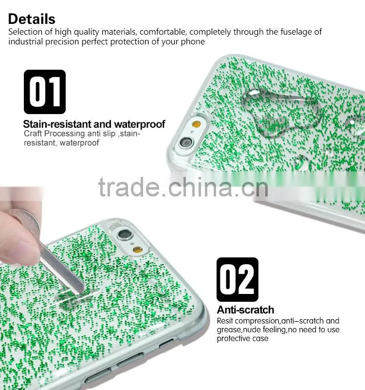 Aikusu 2015 hot selling crystal glitter gel case suitable for Iphone 6/6S