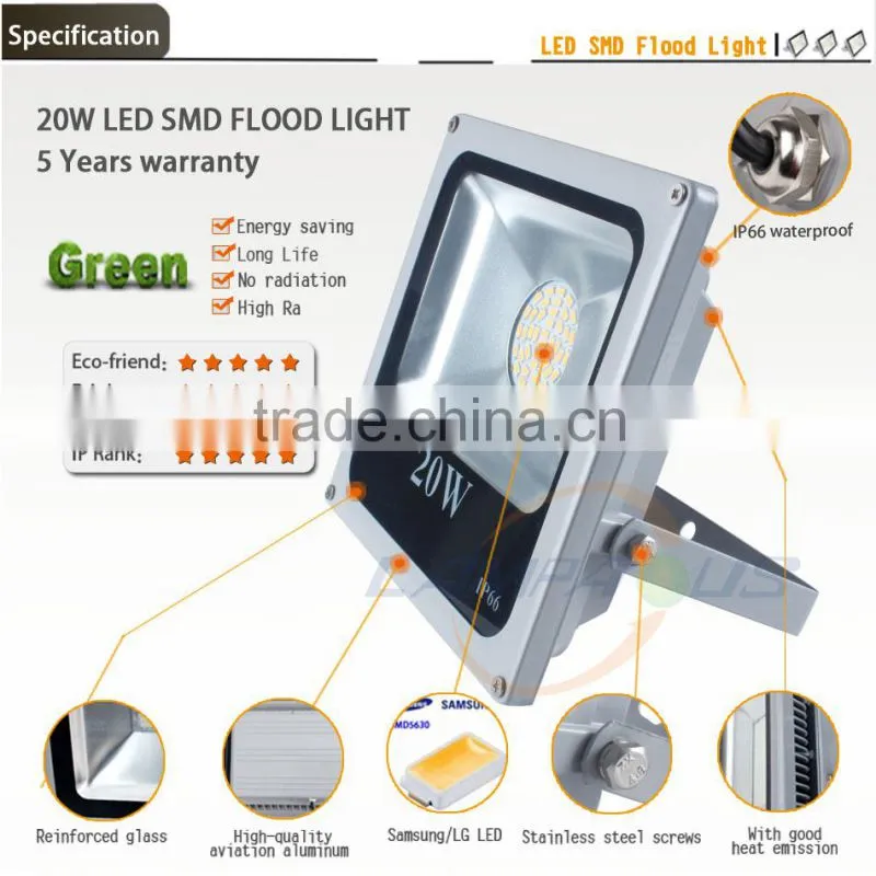 meanwell driver 5 years warranty cheap price slim style ip66 ip65 waterproof 20w rgb led flood light