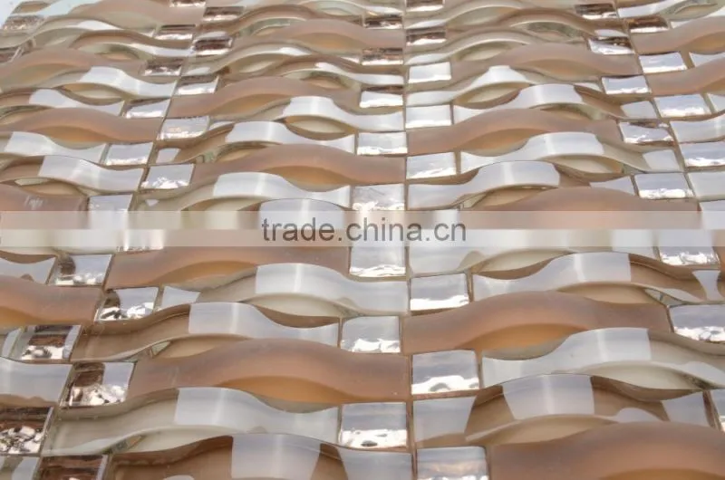 GT008 new designed glossy skyline glass mosaic