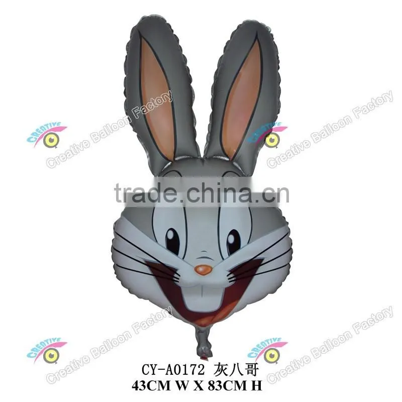 2016 rabbit head shaped foil balloons aluminum foil balloons