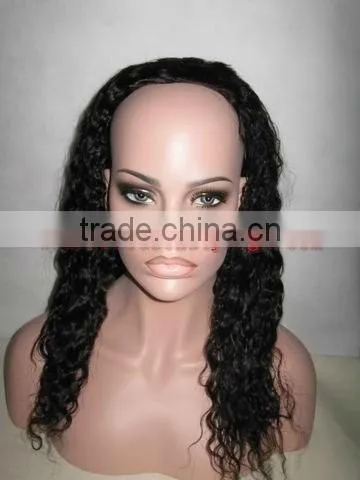3/4 hair wig,16'',1B#,straight,100% human hair wig accept paypal payment