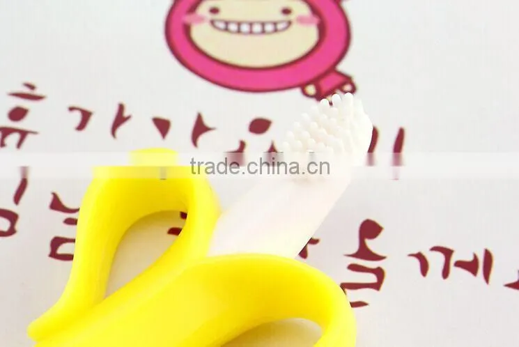 High quality cute silicone baby toothbrush teether toy