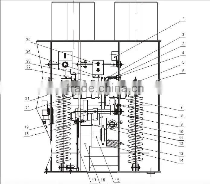 indoors VS1 frontal spring operating mechanism 24kv vcb