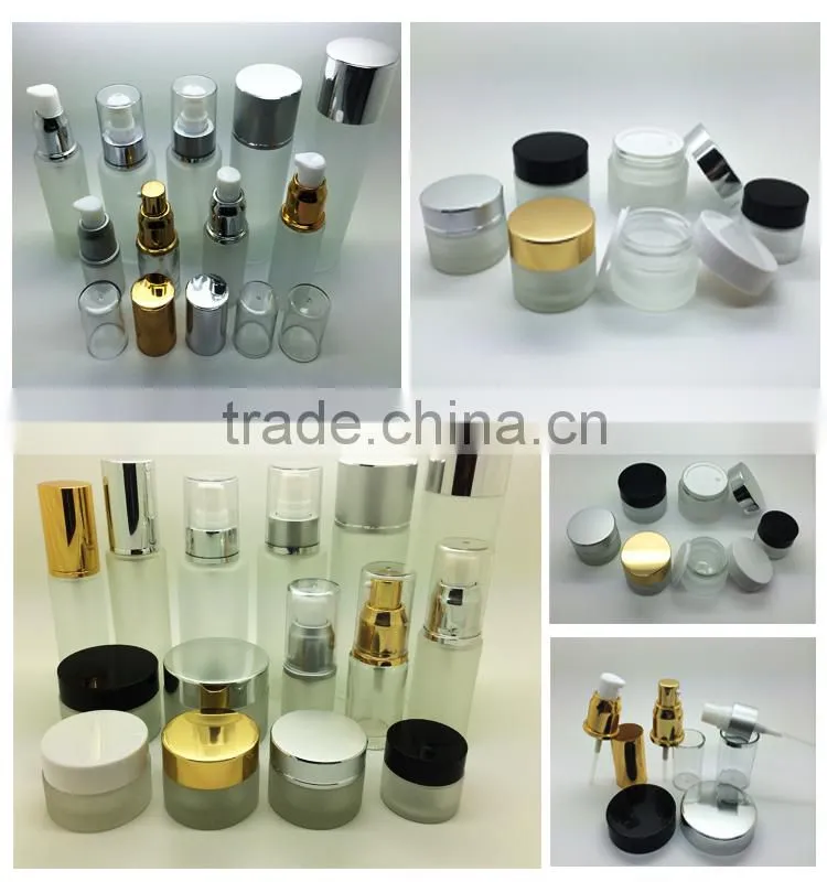 Frosted cosmetic glass bottle and cosmetic glass cream jar