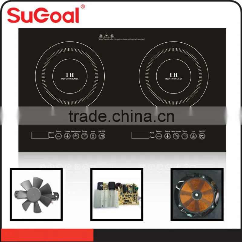 SuGoal Crystal Plate Commercial Electric 2 Double burner Induction Cooker