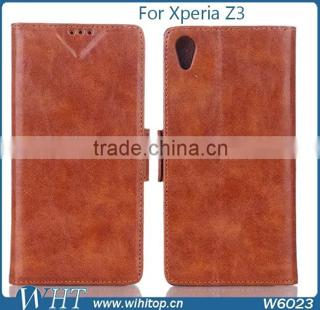 Pu Leather Card Holder Wallet Flip Side Open Case Cover For Sony Xperia Z3 L55T L55U D6653