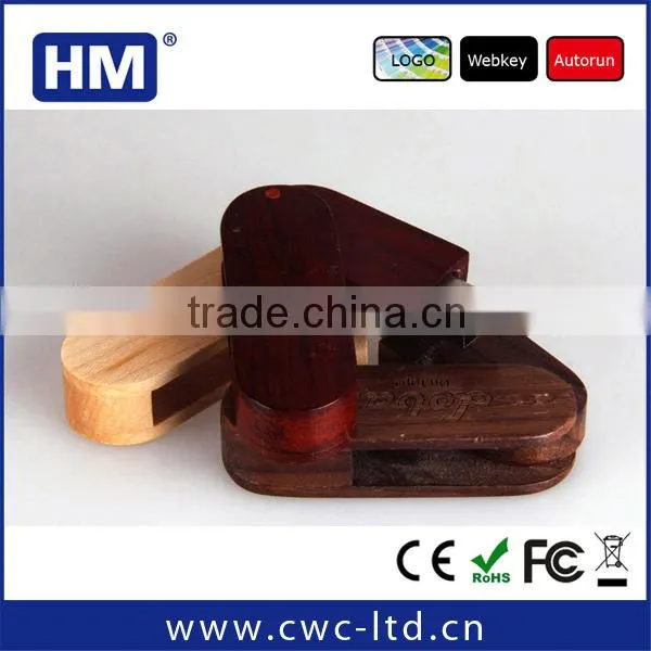Wholesale swivel wood USB memory stick 2GB4GB8GB16GB wooden USB stick Custom Solution print/laser engraving LOGO