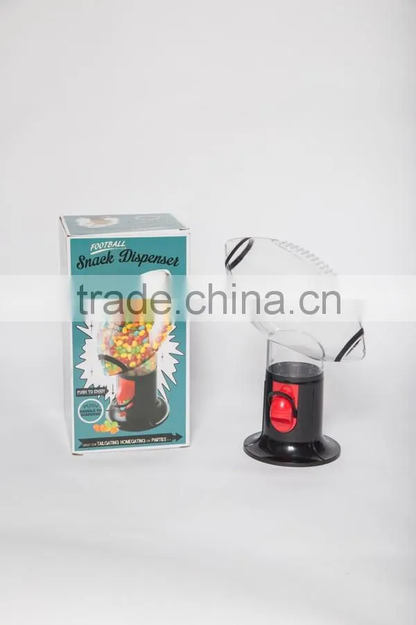 football plastic snack dispenser candy dispenser