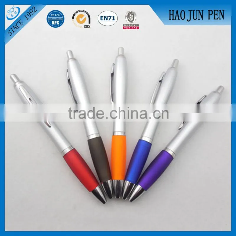 3 color in 1 plastic ballpoint pen with stylus touch tip