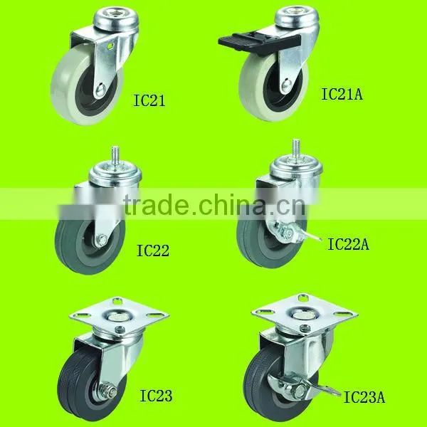 With 8 automatic production lines Swivel plate grey rubber trolley caster wheels(IC23A)