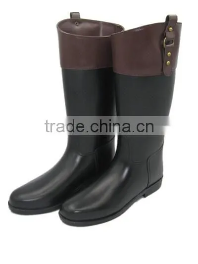 good quality knee high fashionable ladies plastic rain boots