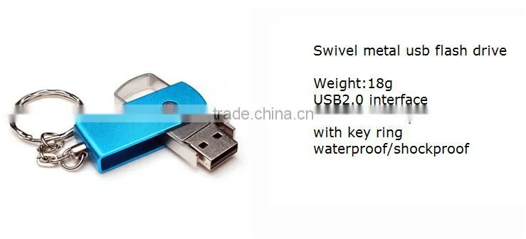 Metal Swivel usb flash drives bulk cheap with key ring