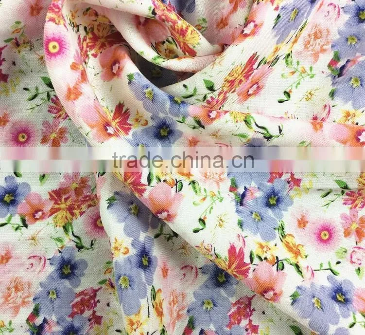 30s rayon flower printing fabric for dress