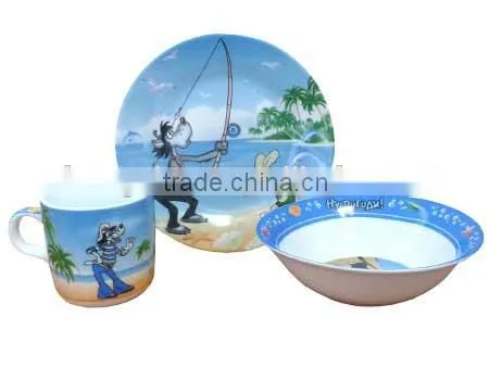 Colorful decal ceramic plate,bulk porcelain plate,serving dishes