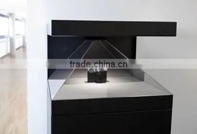 ENOTECH Customized 3D advertising holographic display 3d pyramid, pyramids glass 3d display showcase, hologram display cabinet