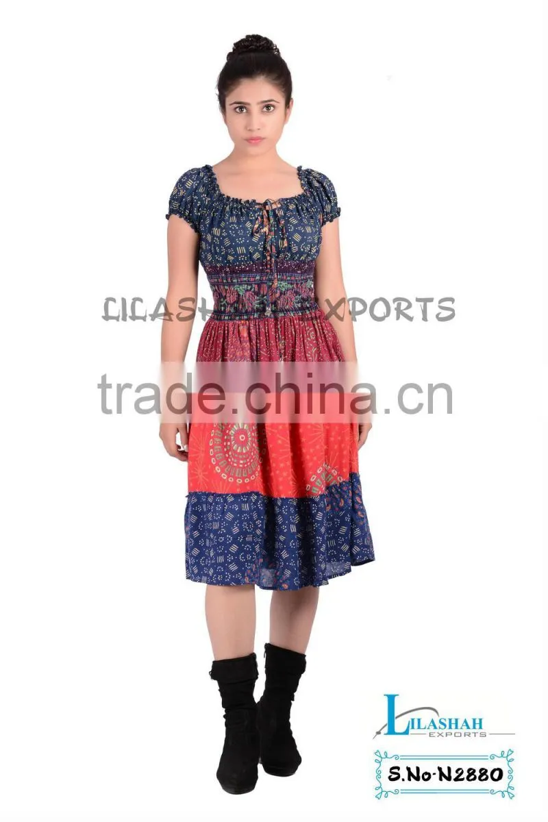 Rayon Mandala short Dress maxi tube dress fashion summer dress