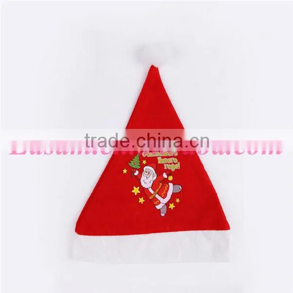 Christmas supplies cheap wholesale cute Santa Claus logo christmas hat plain 2015