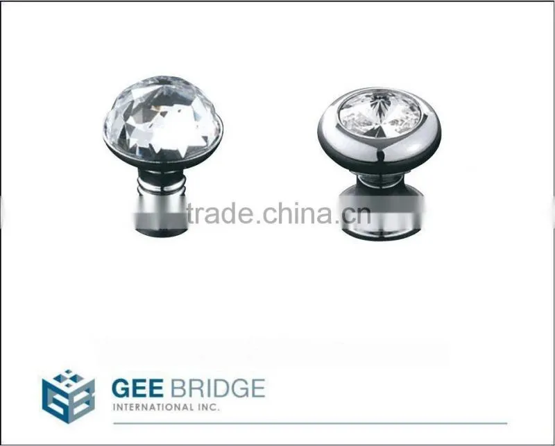 0841007 Solid Brass Octagonal Crystal Cabinet Drawer Door Knob