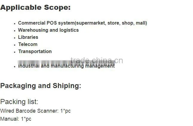 X1 special design OEM and ODM 32bit wired barcode scanner