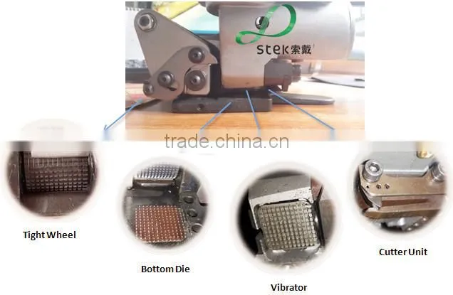 Pneumatic sealless plastic strapping tool