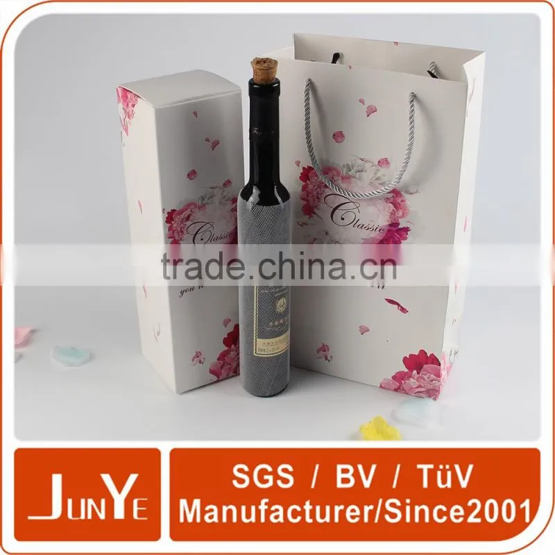 Book-form style good quality single wine glass box like whiskey wine bottle gift box