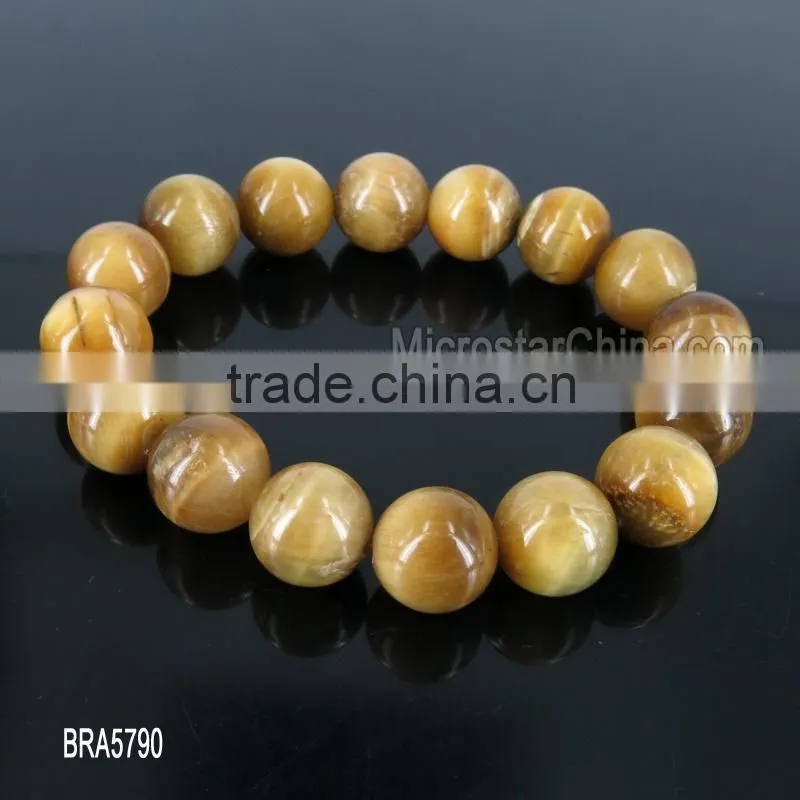 New natural stone Beaded Golden Buddha head Men/Women Elasticity bracelet