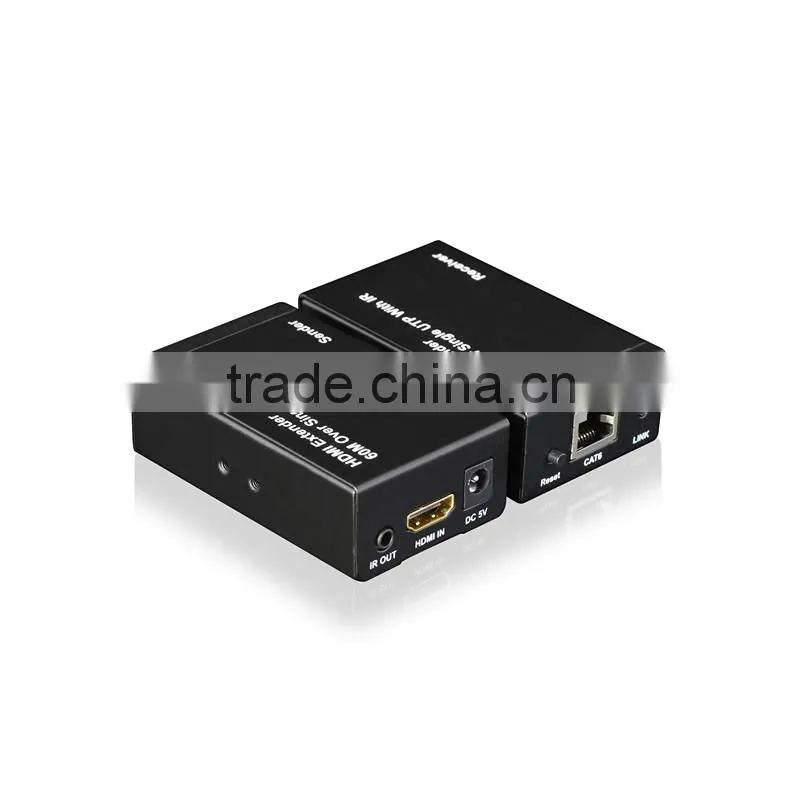 Wholesale 60m HDMI Network Extender Over Single Cable with IR cat5e/6 Ethernet Cable 3D&1080P Supported Compatible HDCP