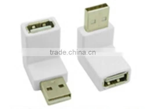 white color up/down angle 90 degree USB 2.0 Extension adapter