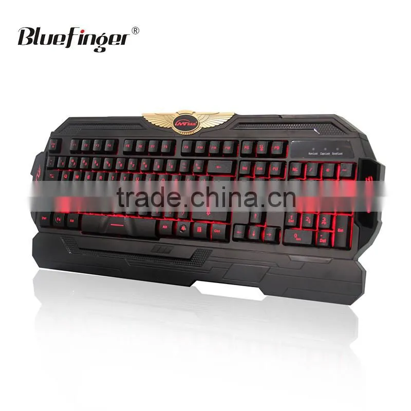 Custom cheaper USB wired three color backlit gaming keyboard