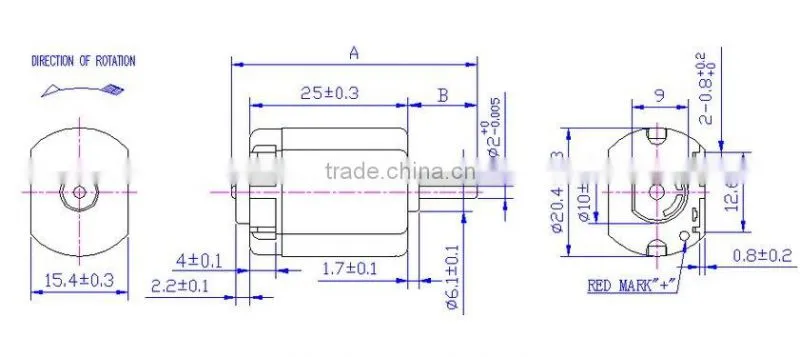 Side Mirror Actuator Motor FT-140A, 12V dc motor