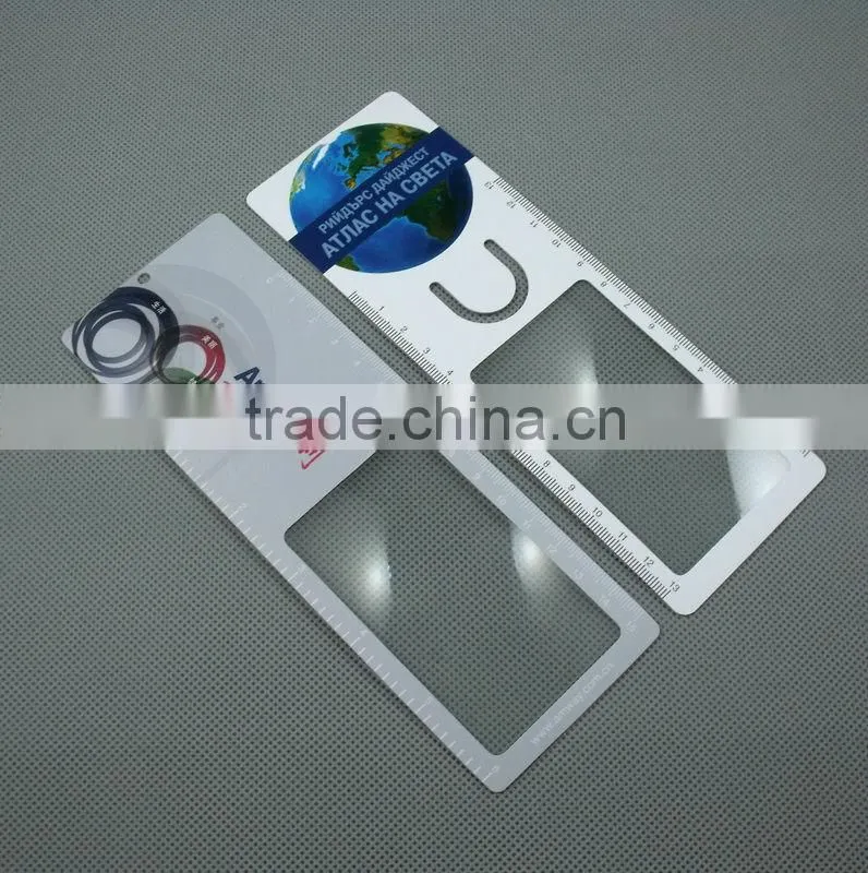 Promotional Business card pvc magnifier , pvc magnifier bookmark , magnifying glass business cards