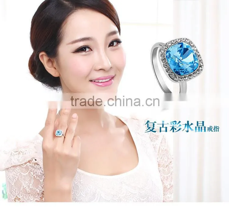 OUXI 2015 fashion statement rings made with Crystal jewerly 40102