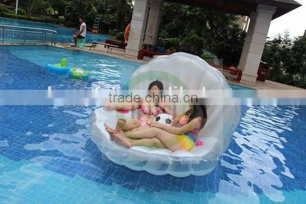 Popular giant inflatable pool float shell with beachball/inflatable pool mattress