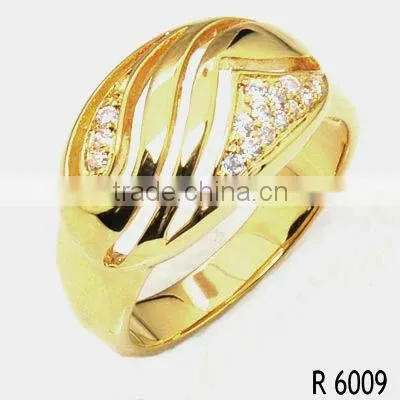 fashion jewelry diamond CZ rings with gold plating