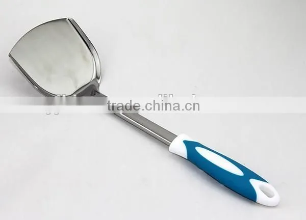 PP+TPR material handle type cooking tool stainless steel frying turner with gear edge