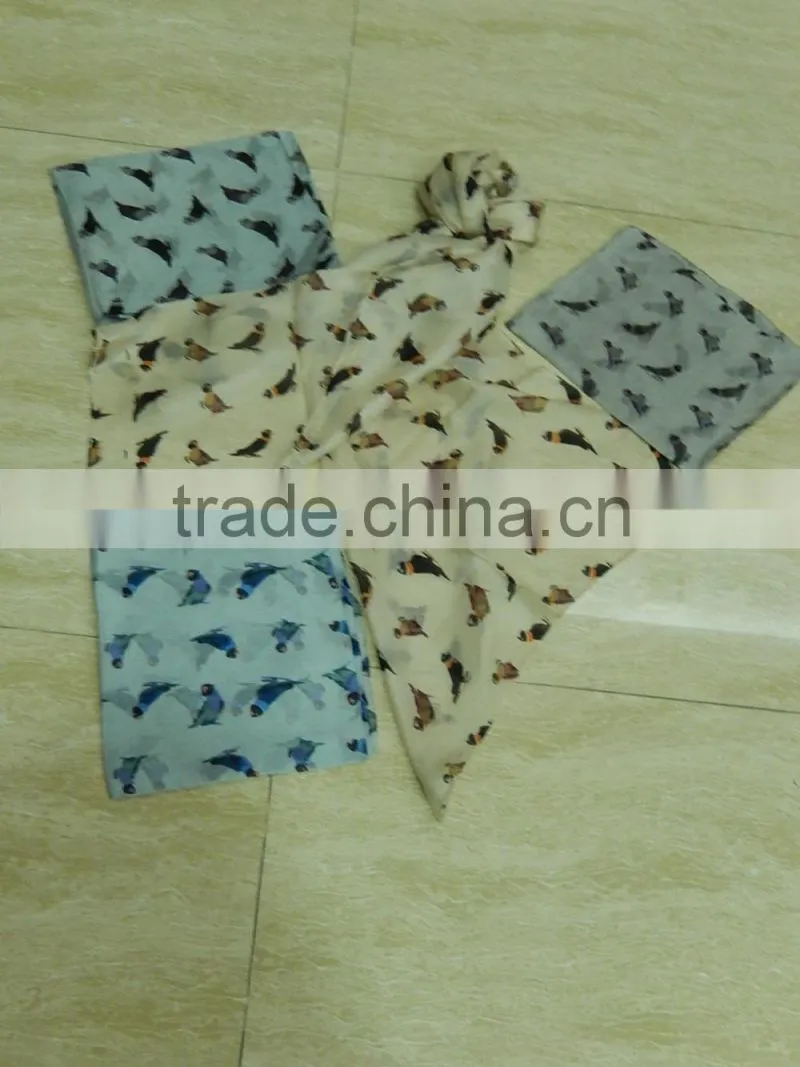 fashionable fancy printed silk scarf 90*90cm