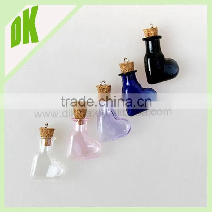 ** bottle jewelry ** miniature bottles, tiny glass bottles, Round Glass Bottle - empty mini 200ml glass bottle