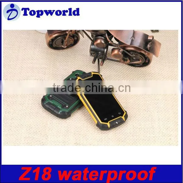 MTK6572 Dual Core Android 4.0 OS Waterproof Dustproof and Shockproof Mobile Phone Z18 with 2.5 inch Capacitive Touch Screen