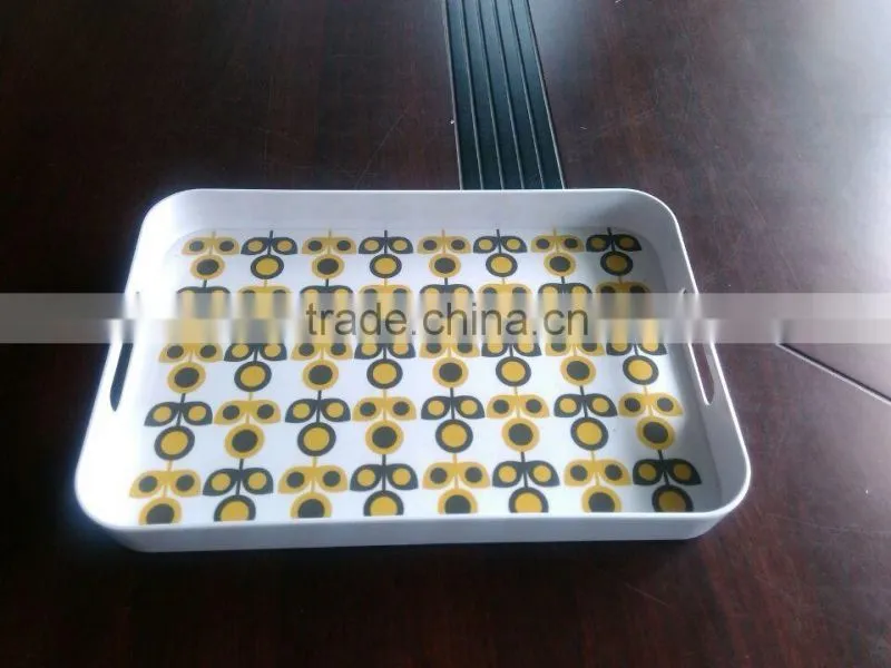 melamine rectangle tray with handles