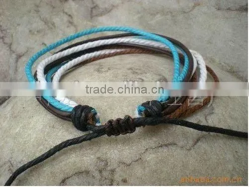 cheap braided cow leather bracelets for men 2014 design