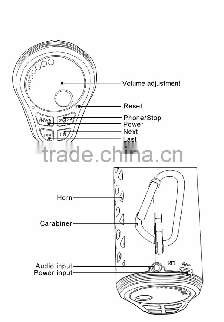 TLS27 2.0 channel fm radio supported waterproof bt speaker with hands free calling