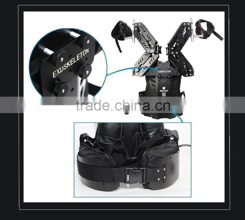 Factory supply WIELDY Exoskeleton Steadycam Stabilizer Load Vest UP to 20KG + Double Handle Dual-Damping Arm for DSLR DV Camera