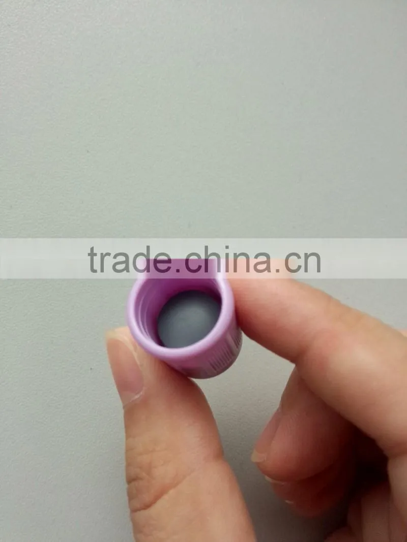 Plastic cap and rubber stopper for blood collection tube