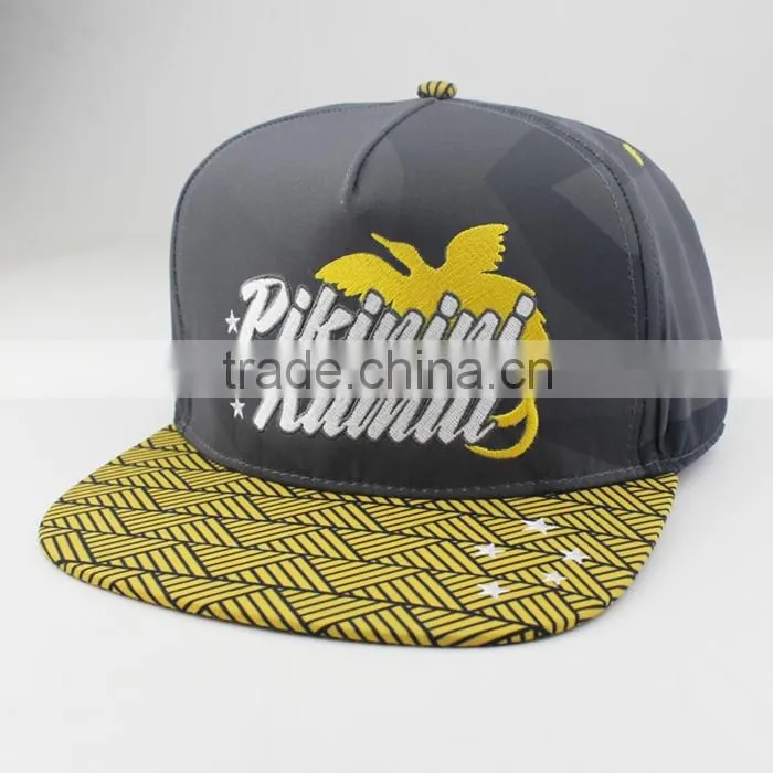 custom fashion 5 panel flat bill hat cap