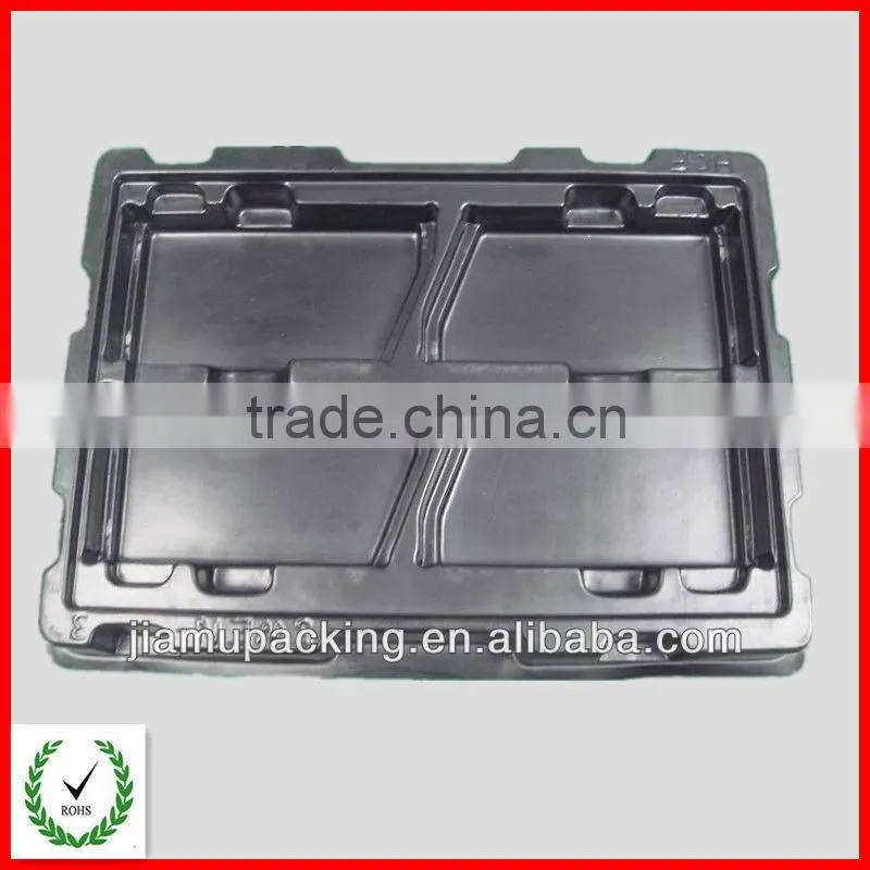 2015 New Style! PS plastic blister insert with flocking for wine package
