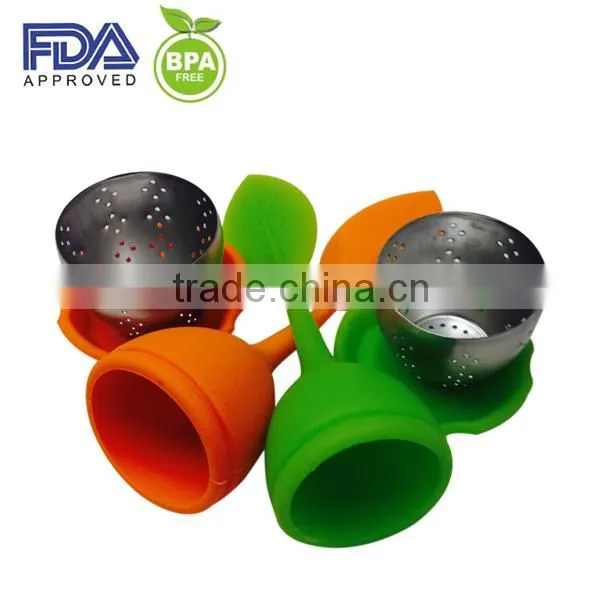 Fashion design pear shape silicone tea bag, silicone tea infuser
