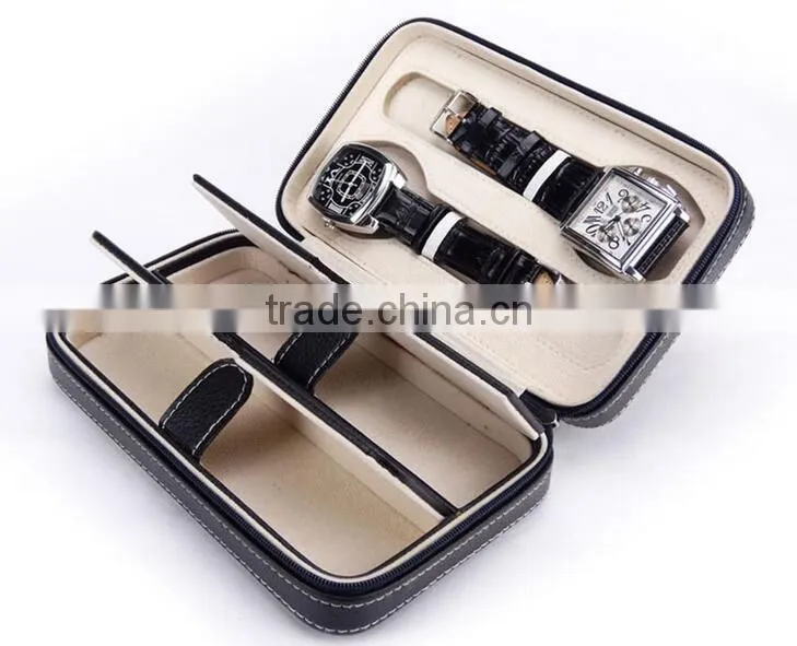 black luxury pu leather watch box Personalized Couple Watches Boxes