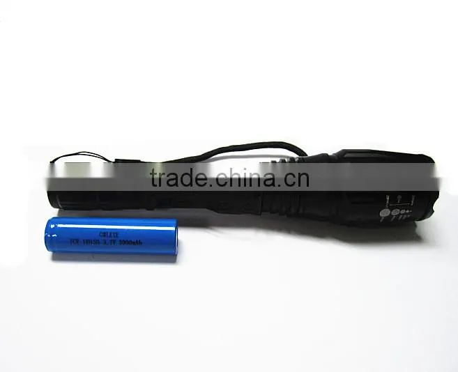 flashlight torch with 2pcs Li-ion batteries and long range