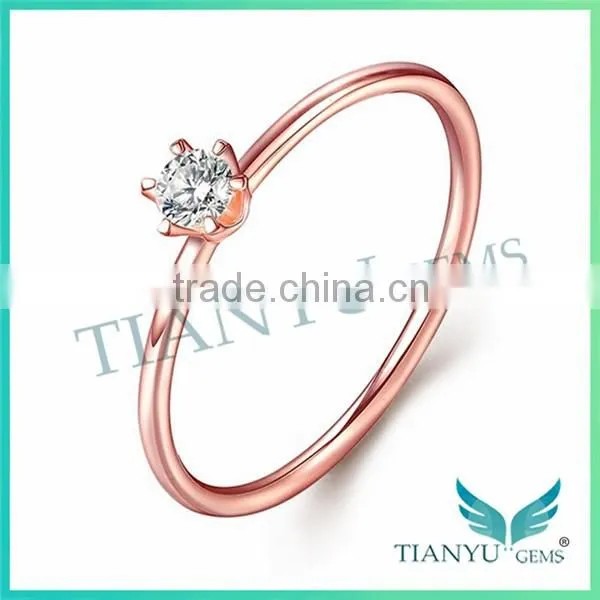 24K Gold Ring Super White Moissanite Diamond Rings Wedding Ring for Jewelry