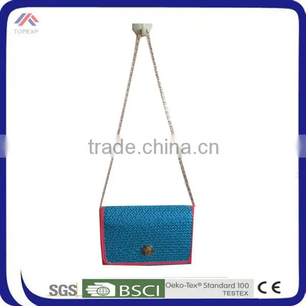 Mini Shoulder Bag Straw Bag With Long Gold Chain